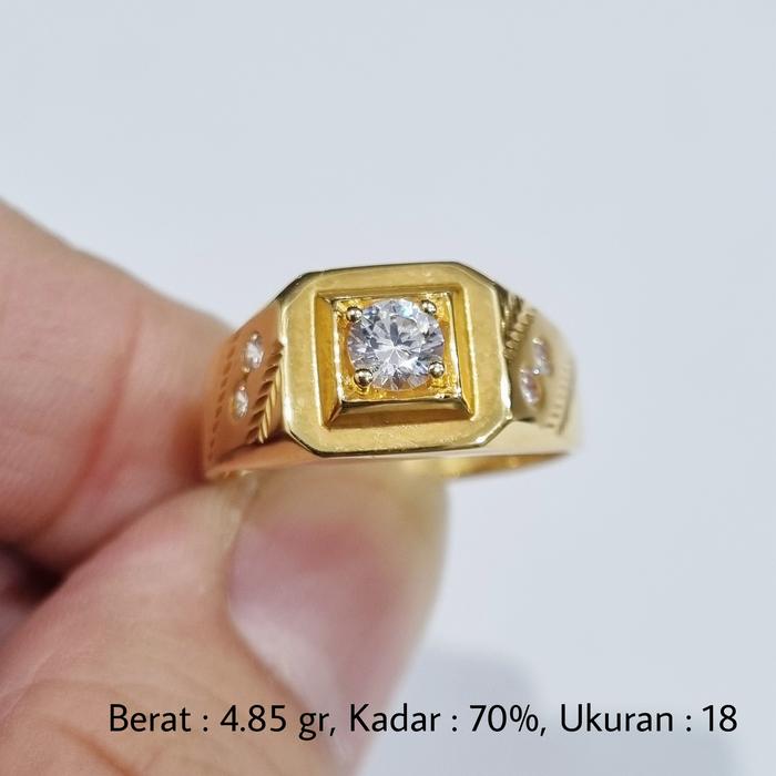 Cincin Emas Pria Ukuran Ring Size 18 Kadar 16K 70% 700 - PJ / 4.85 gr