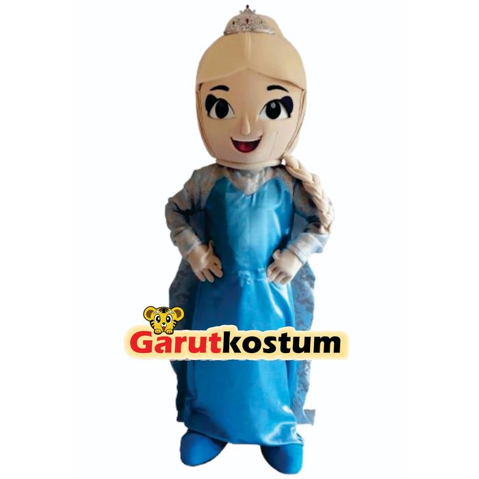 Kostum maskot badut princess elsa frozen setelan dewasa lucu costume f