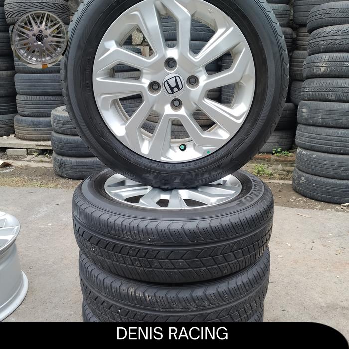 Jual velg OEM HONDA JAZZ S RS 15X5.1/2J ET45 PCD 5X100 /BAN DUNLOP 175/65 R15 NIK 2020 KONDISI 90% F