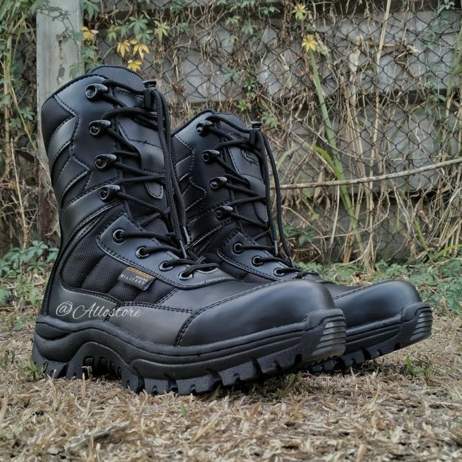 top sepatu pdl sefty hitam tni polri satpam 8 inc caango militery Goinby store