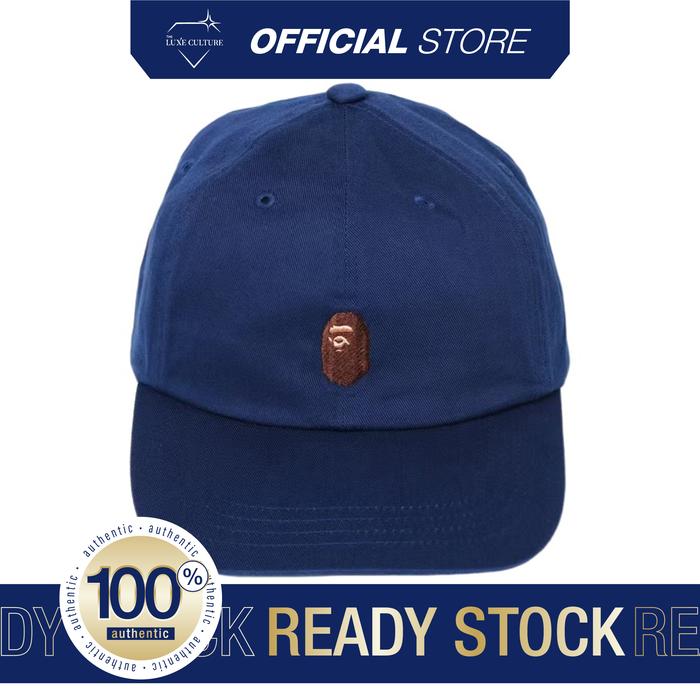 Bape Head Logo Panel Navy Cap / Topi Branded Original