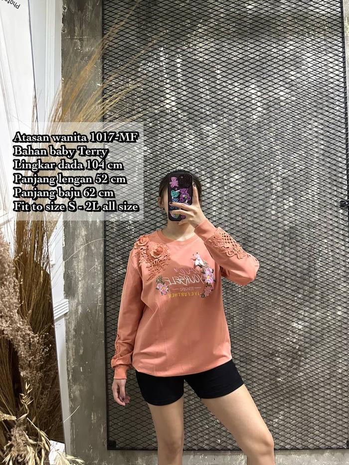 KAOS 1017-MF KAOS IMPORT SWEATER LENGAN PANJANG LD 104 FIT S-XXL BISA COD