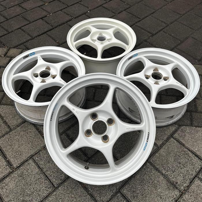 Velg Original Enkei RP01 tulang R16x6.5 et. 45 4x100 made in Japan Brio Yaris Jazz Starlet City Free