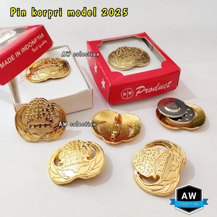 Pin korpri 2025 terbaru!! / magnet / peniti / pin korpri ASN / PNS warna emas menyala