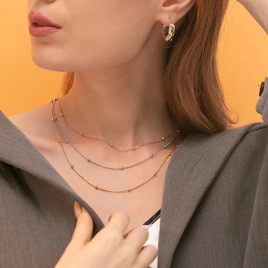 NKGP-11 Gheani Gold Plated 14K Gold Chain Stainless Steel Choker Necklace
