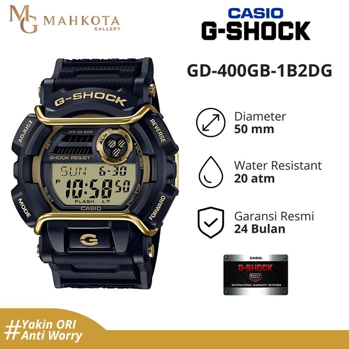 Jam Tangan Pria Digital Casio G-SHOCK GD-400GB-1B2DG Strap Karet Original dan Bergaransi