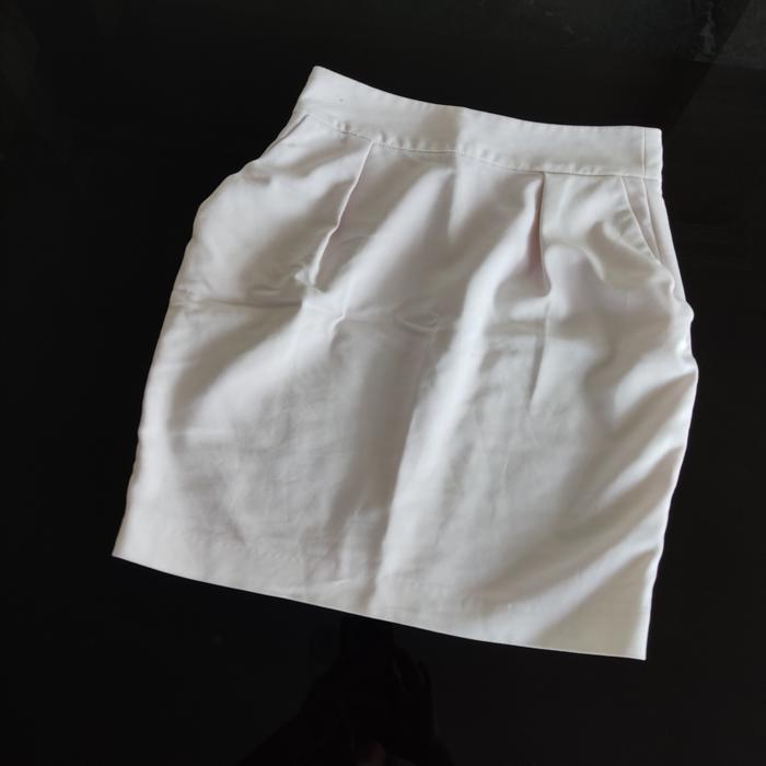 Rok midi skirt wanita Zara