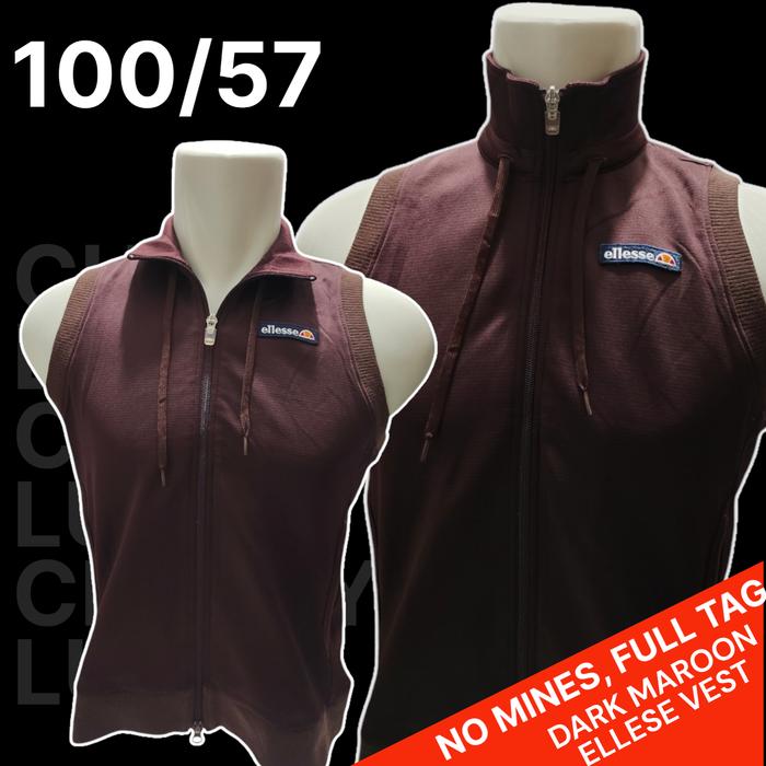 KOLEKSI AJA - Vest Dark Maroon ELLESE Original/Jas Vest ELLESE, Bekas