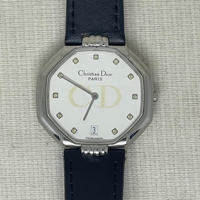 jam christian dior octagon silver white dial made in swiss circa 2000