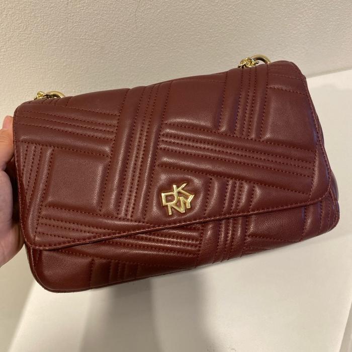 Dkny shoulder bag lamb skin leather tas ori original auth authentic