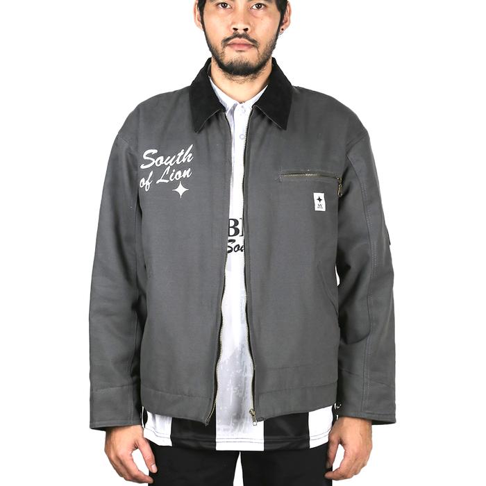HOAX CUIIIIH - Work Jacket Detroit South Of Lion Grey - Jaket Outwear Pria Wanita