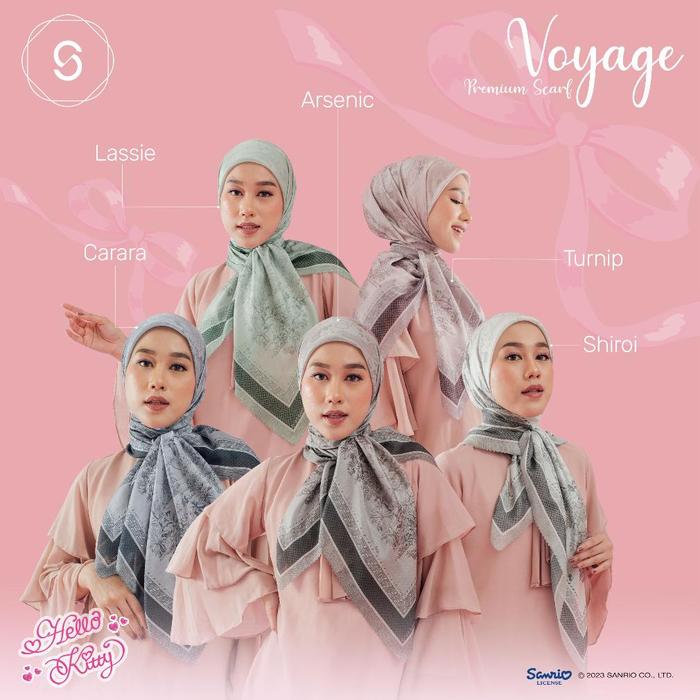 Seradia Hijab Segi Empat Voyage Hello Kitty Collection