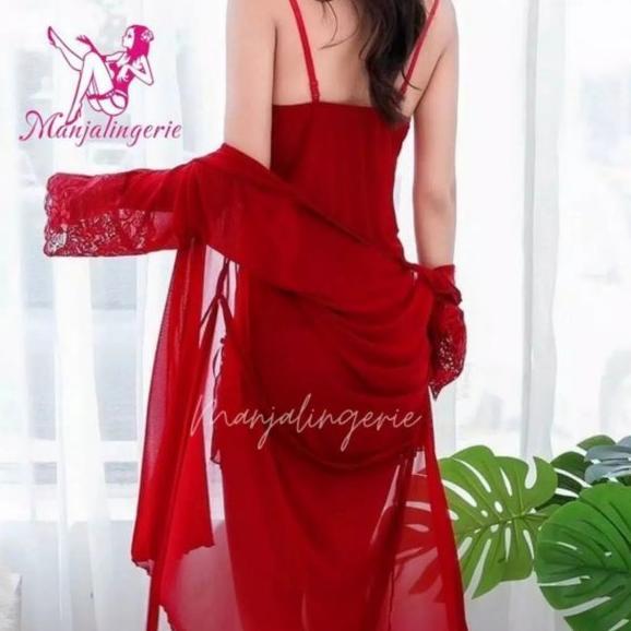 JS Baju Tidur Wanita Sexy Lingerie Dress G string Piyama Kimono Big size 928