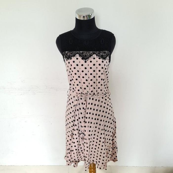 dress midi wanita fashion baju preloved perempuan korea bangkok Casual Selutut Motif Bunga Remaja Ka
