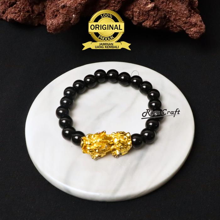 Gelang Pixiu ASLI Lapis Emas 24k untuk Hoki Keberuntungan Rezeki