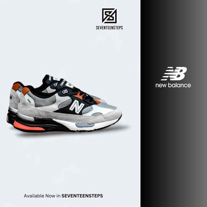 Sepatu Sneakers Casual Pria NB 992 Grey Black Orange Terbaru