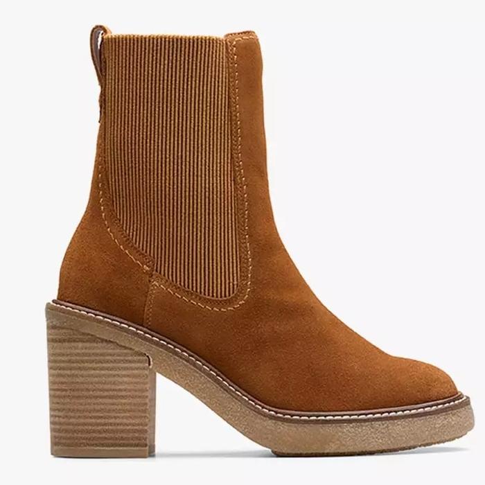 Clarks Cassiano Top Sde Sepatu Boots wanita - Mid Tan