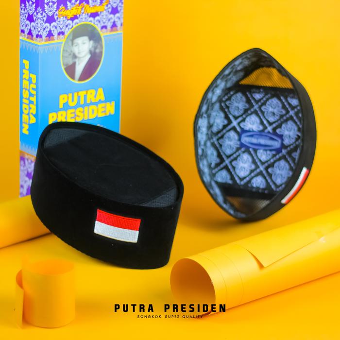 Peci Bendera Merah Putih AC~Songkok Motif Bendera Merah Putih Bordir