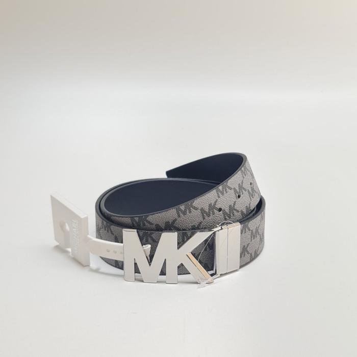 MK Signature Logo Reversible Belt Black Silver