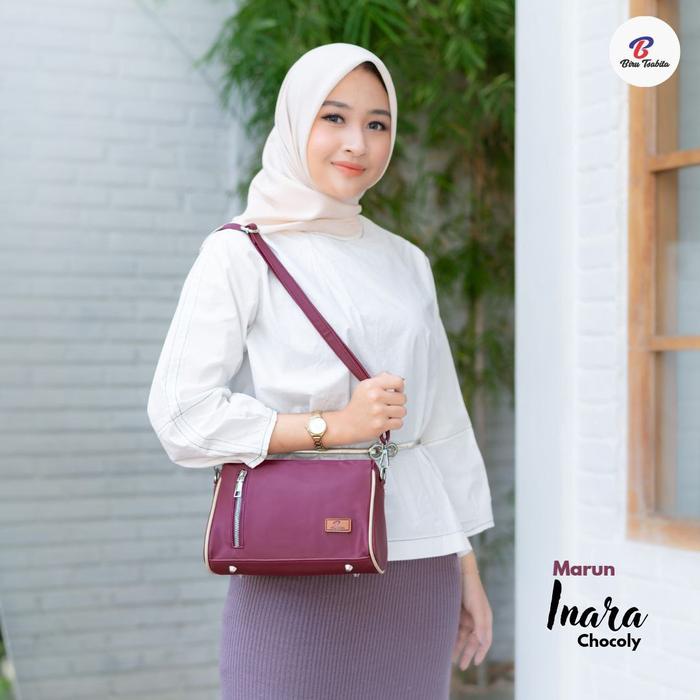 GFR - Inara chocoly By Biru Tsabita Tas selempang wanita simpel kekinian bahan chocoly anti air milo