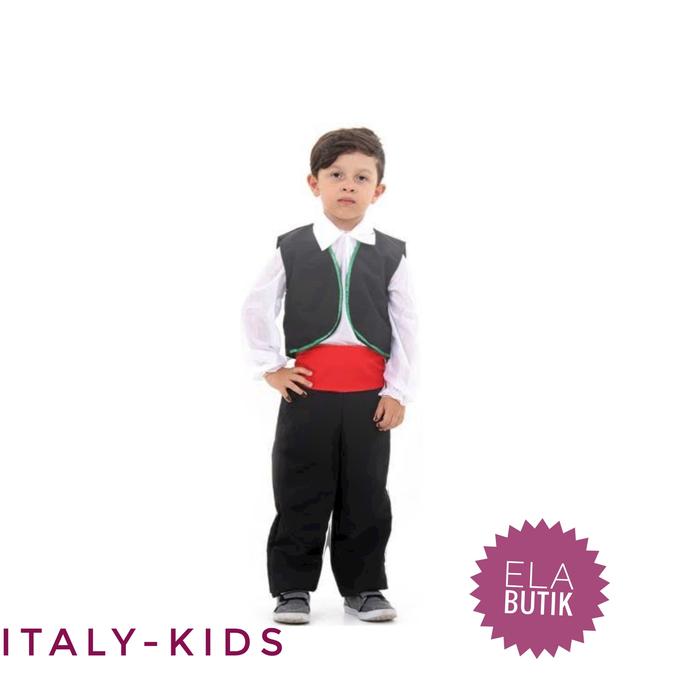 kostum Italy anak laki laki-kostum internasional halloween italy-italia-anak