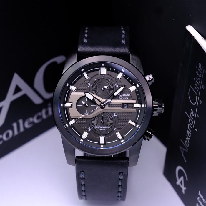 ALEXANDRE CHRISTIE AC 6562 FULL BLACK. GARANSI RESMI 1TAHUN