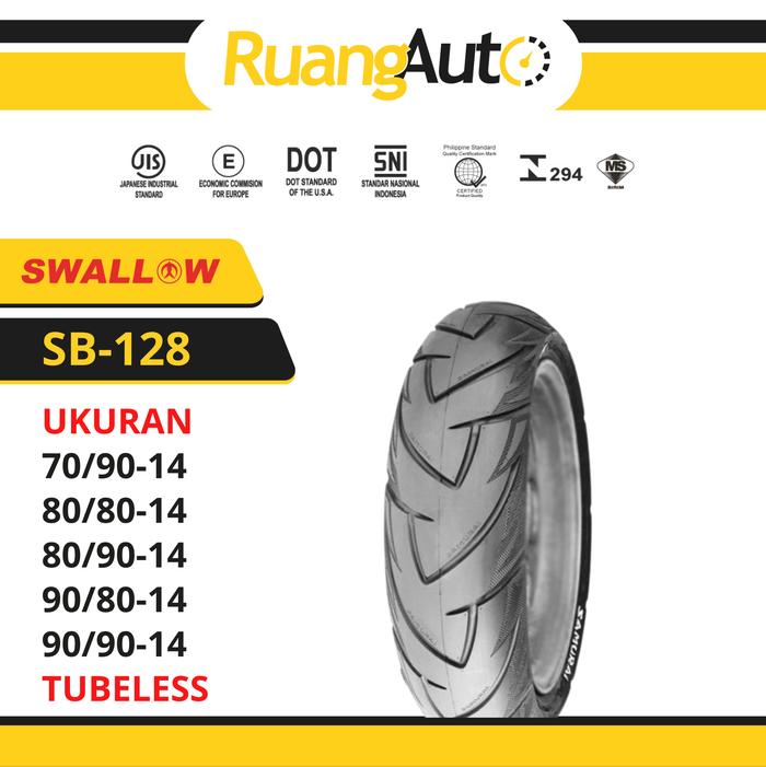 BAN LUAR SEPEDA MOTOR SWALLOW SB-128 SAMURAI 70/90 80/80 80/90 90/80 90/90 100/80 110/80 120/70 140/
