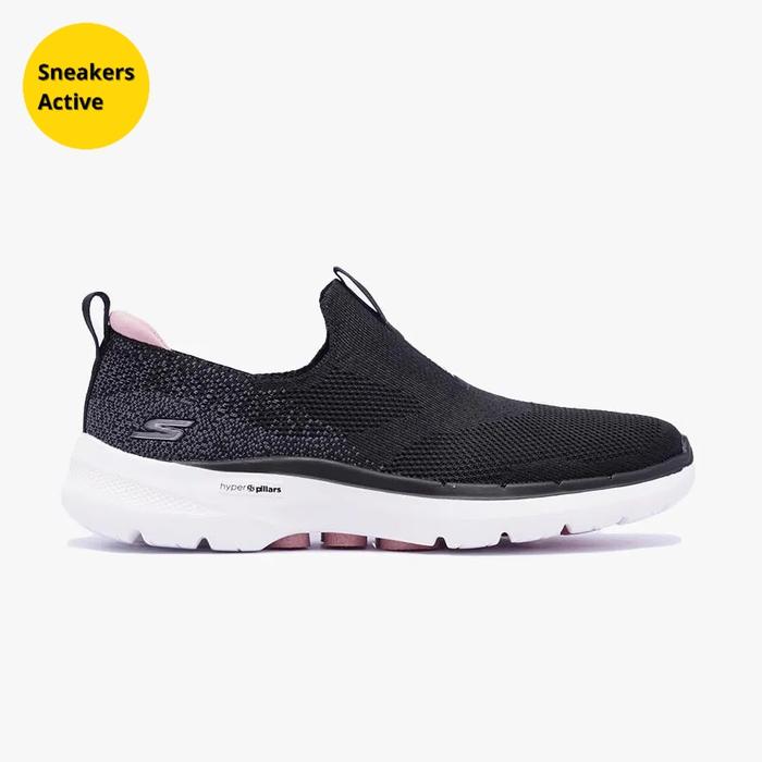 Skechers GOwalk 6 - Glimmering Women's Walking Shoes - BLACK/PINK SKE124502BKP