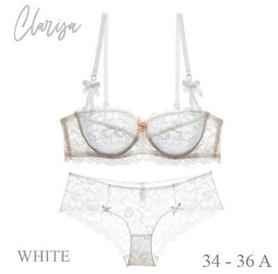 JS CLARISA BRA SET Setengah CUP SEXY LINGERIE PREMIUM IMPORT QUALITY BS0034 FELIBERRI - SIZE 32-36 A