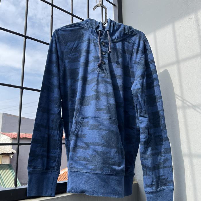 American Eagle Blue Aztec Hoodie - SECOND