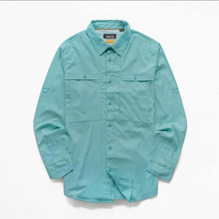 Kemeja Orvis Men’s Air Caster Long Sleeve Shirt Oasis Blue
