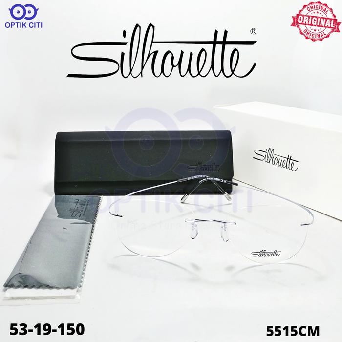 Frame Kacamata Pria Wanita Original Rimless Bor Silhouette 5515 CM Titanium Original