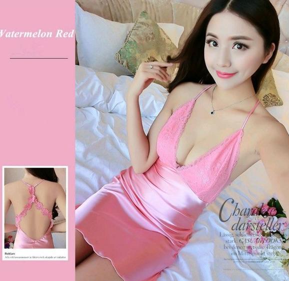 JS lingerie seksi - daster satin - mini dress - baju tidur seksi -