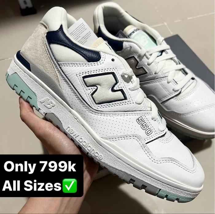 NB 550 White Cyan Winter Fog Navy