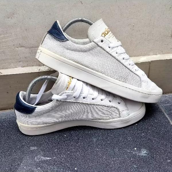 sepatu kets sneakers court vantage blue white for om om kece
