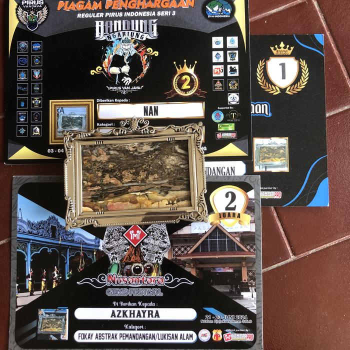 Natural Batu Akik Fokay Lukisan Alam Abstrak 3x Podium Juara