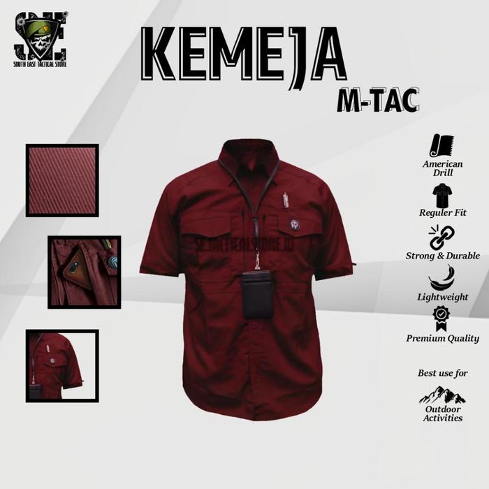Kemeja Pdl Lengan Pendek Unisex Bahan Katun American Drill Baju Kerja Reskrim Polri Premium Original