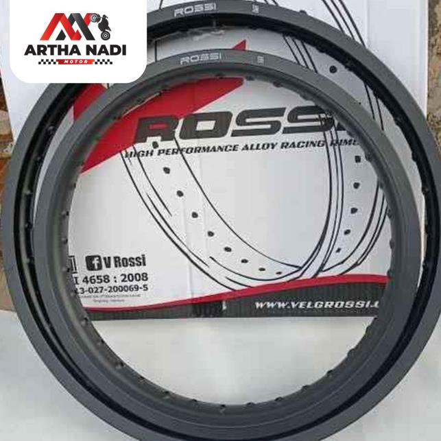 Velg Rossi Trail Ring 16 19 Hitam Silver Hole 28