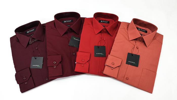Kemeja ALISAN Polos Lengan Panjang Regular Fit ( MERAH , MAROON , FANTA 2 )