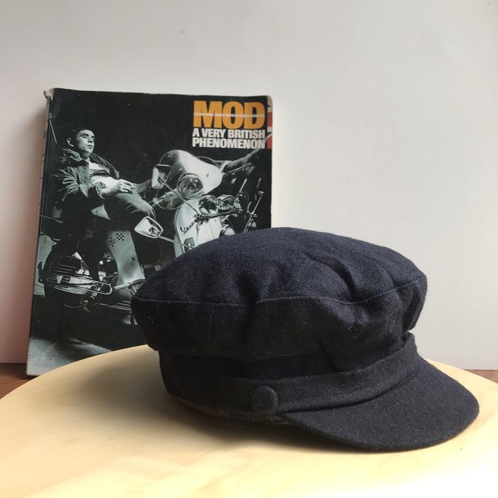 Vintage British Failsworth manchester Fiddler cap petrol patrol Sailor cap mariner melton Navy blue