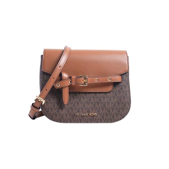 Tas Wanita Branded MK Emilia Small Logo Crossbody Bag - Brown