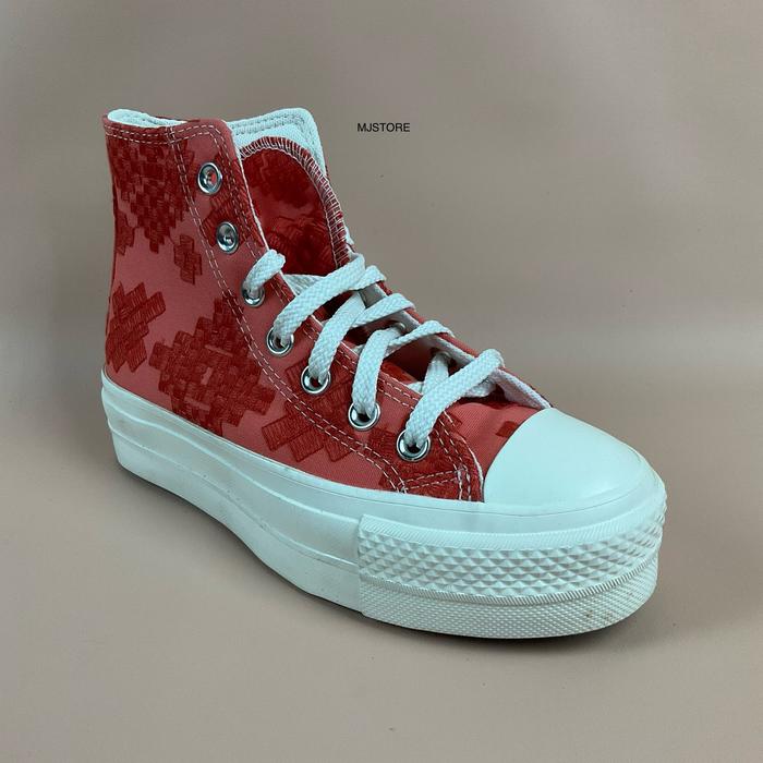 Sepatu Converse Ctas Lift Hi Bright madder/Mantra Orange wanita A02233C Resmi