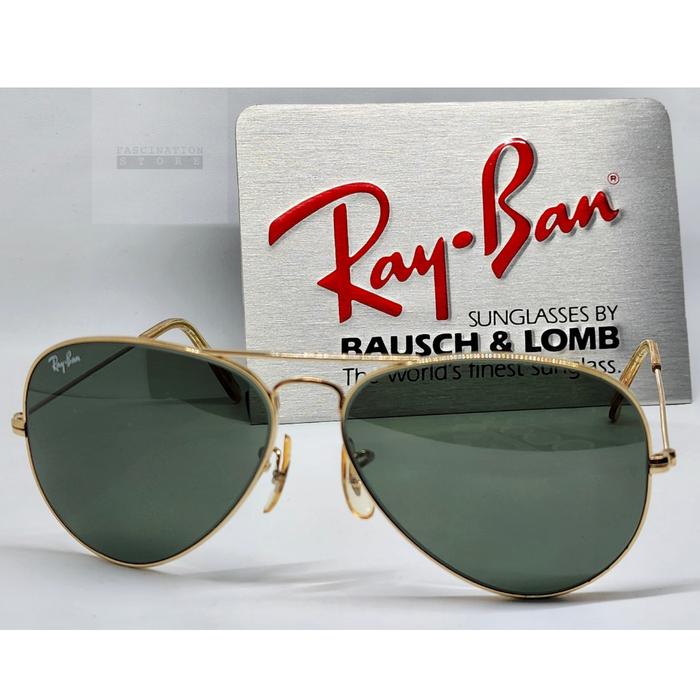 RayBan Large Metal Arista Gold Ray Ban Kacamata Pria SunGlasses Original Bausch & Lomb