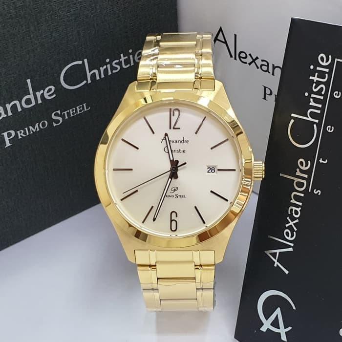 Jam Tangan Pria Alexandre Christie AC1009 AC 1009 Gold Original Garansi Resmi 1 Tahun