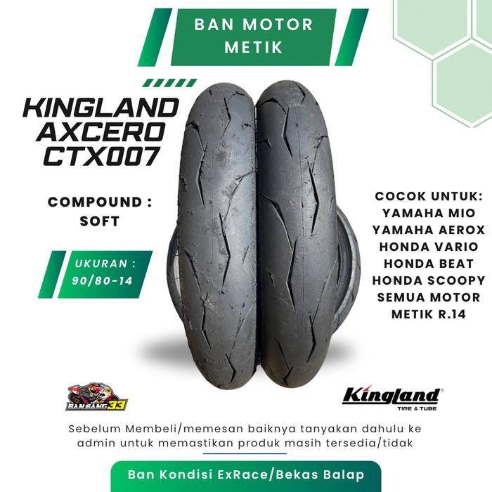 Ban Motor Metik Mio,Beat,Vario,Scoopy,Aerox Kingland Axcero CTX007 90/80-14