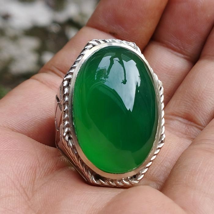 cincin ijo botol garut kalsedoni serat kura Batu Elegan