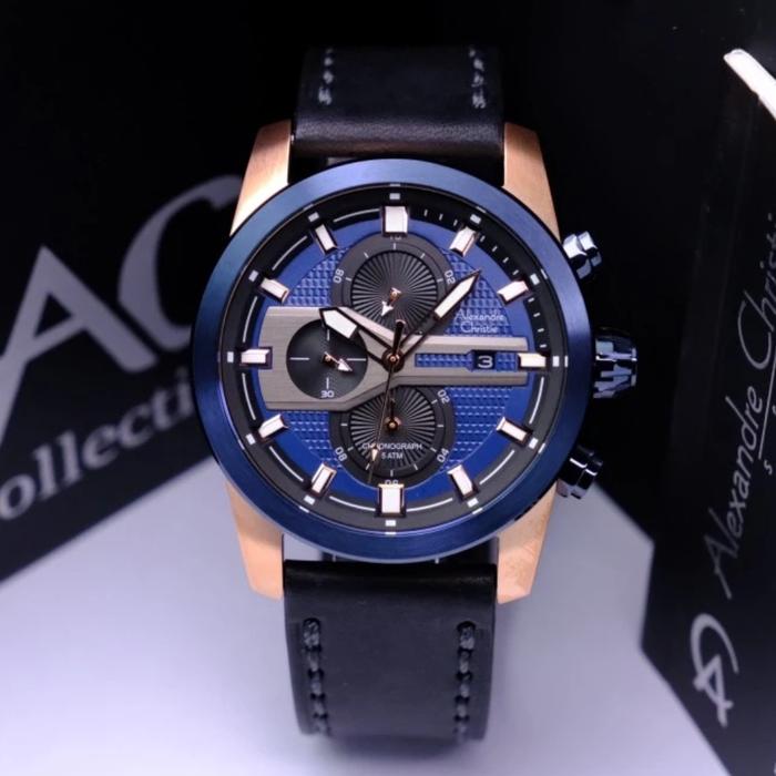 ALEXANDRE CHRISTIE AC 6562 ROSEGOLD BLACK BLUE AC6562 PRIA ORIGINAL