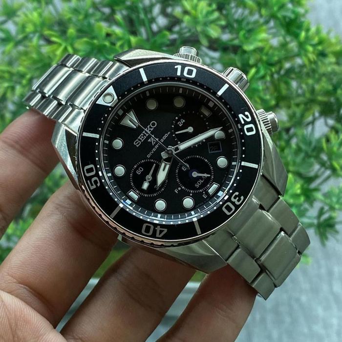 Seiko Prospex V192-0AD0 Solar Chronograph Black Dial 44mm