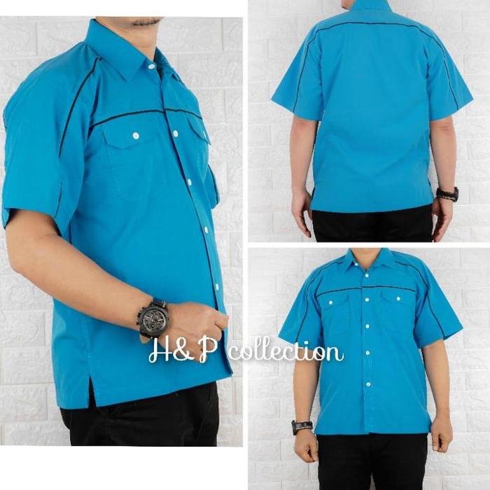 Rc Kemeja Seragam Kerja Biru, Kemeja Seragam Kerja Navy, Kemeja Seragam Kerja Merah, Kemeja Seragam 