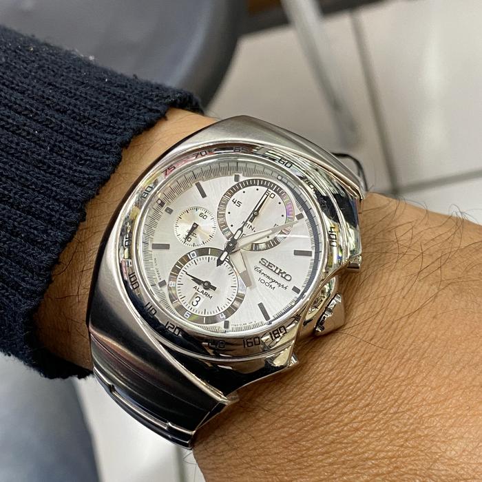 Seiko Asymmetrical SNAB41 Chronograph Alarm 7T62-0HK0